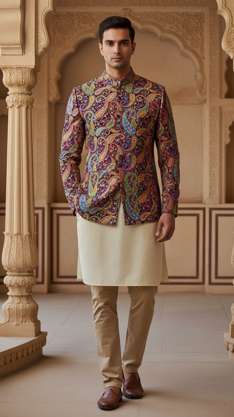 Embroidery Position Print Koti Only Fabric