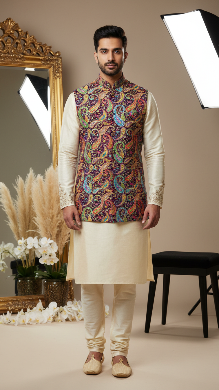 Embroidery Position Print Koti Only Fabric