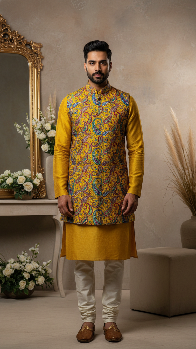 Embroidery Position Print Koti Only Fabric (Multicolor)