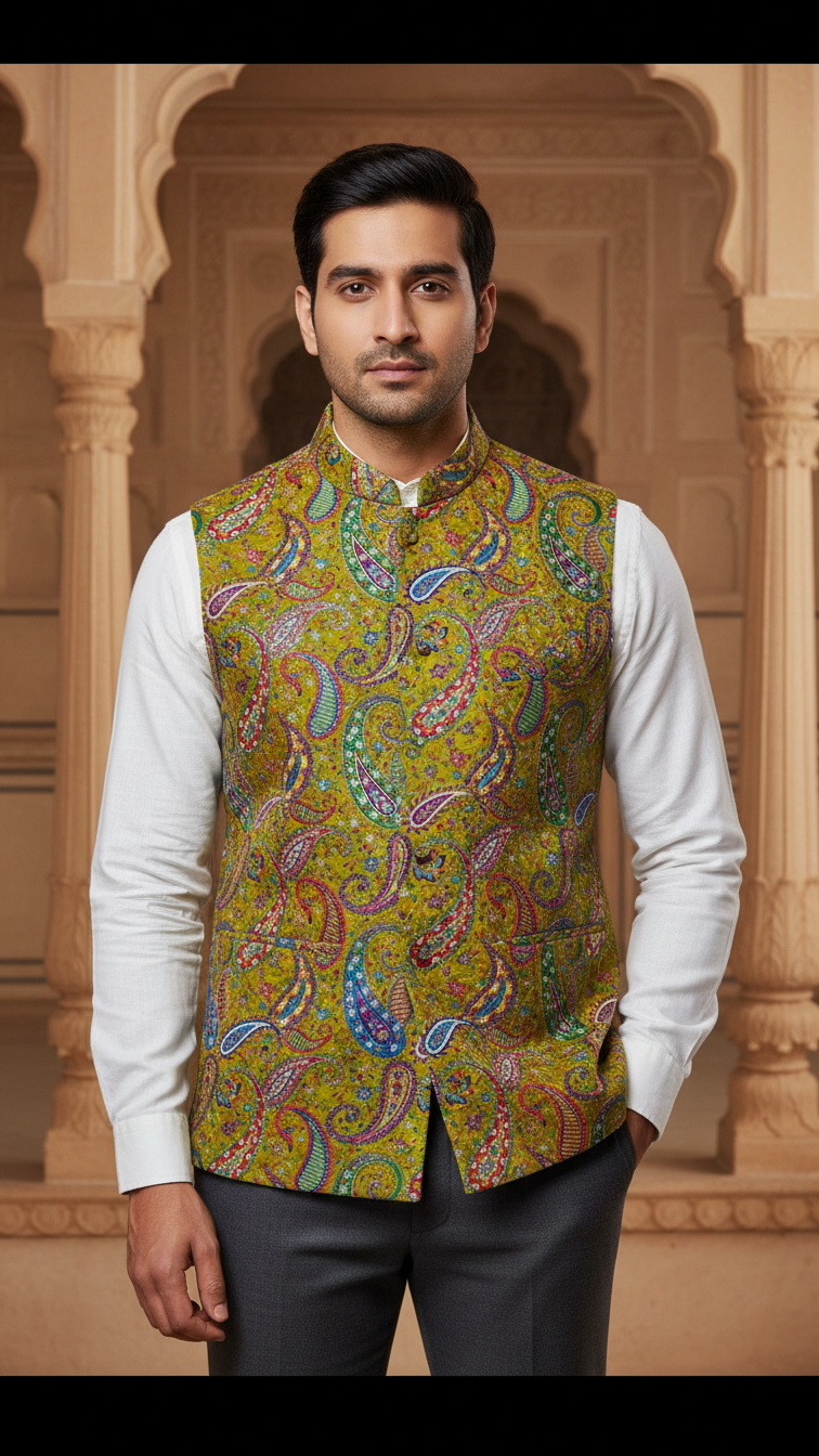 Embroidery Position Print Koti Only Fabric (Multicolor)