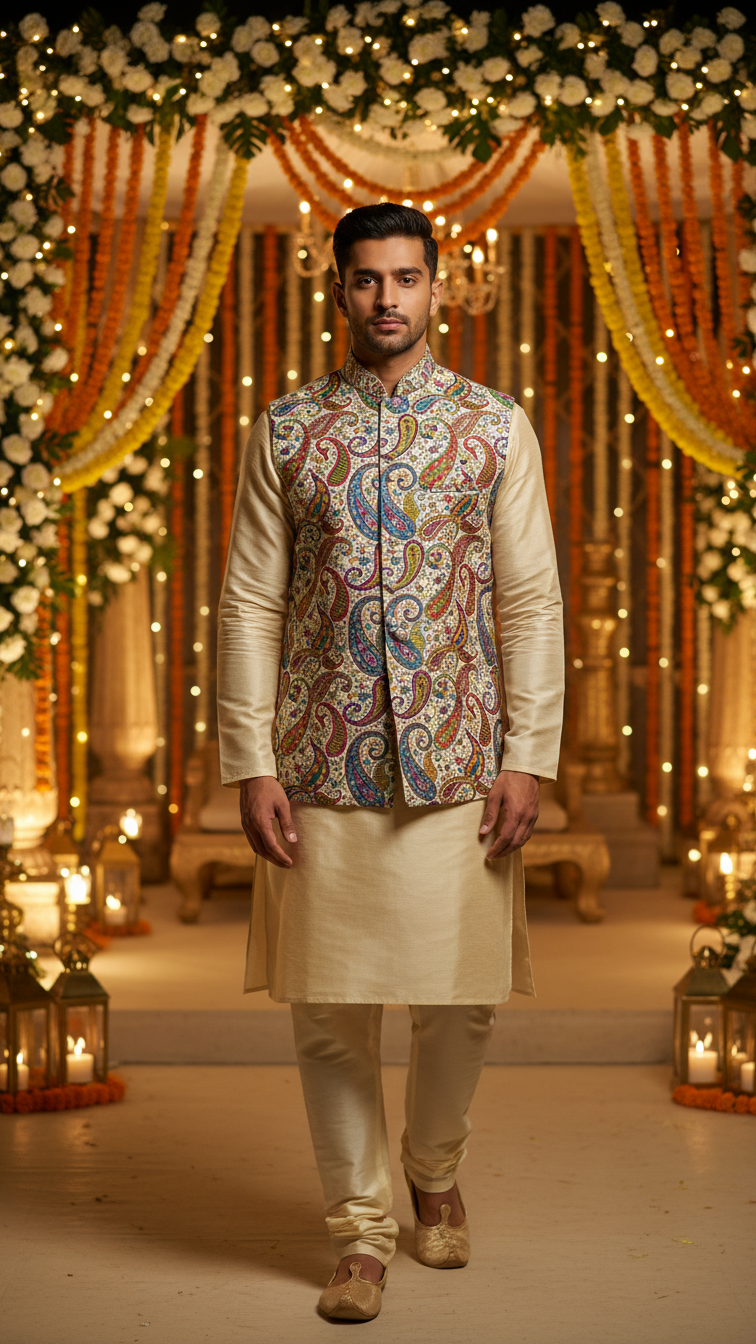 Embroidery Position Print Koti Only Fabric (Multicolor)