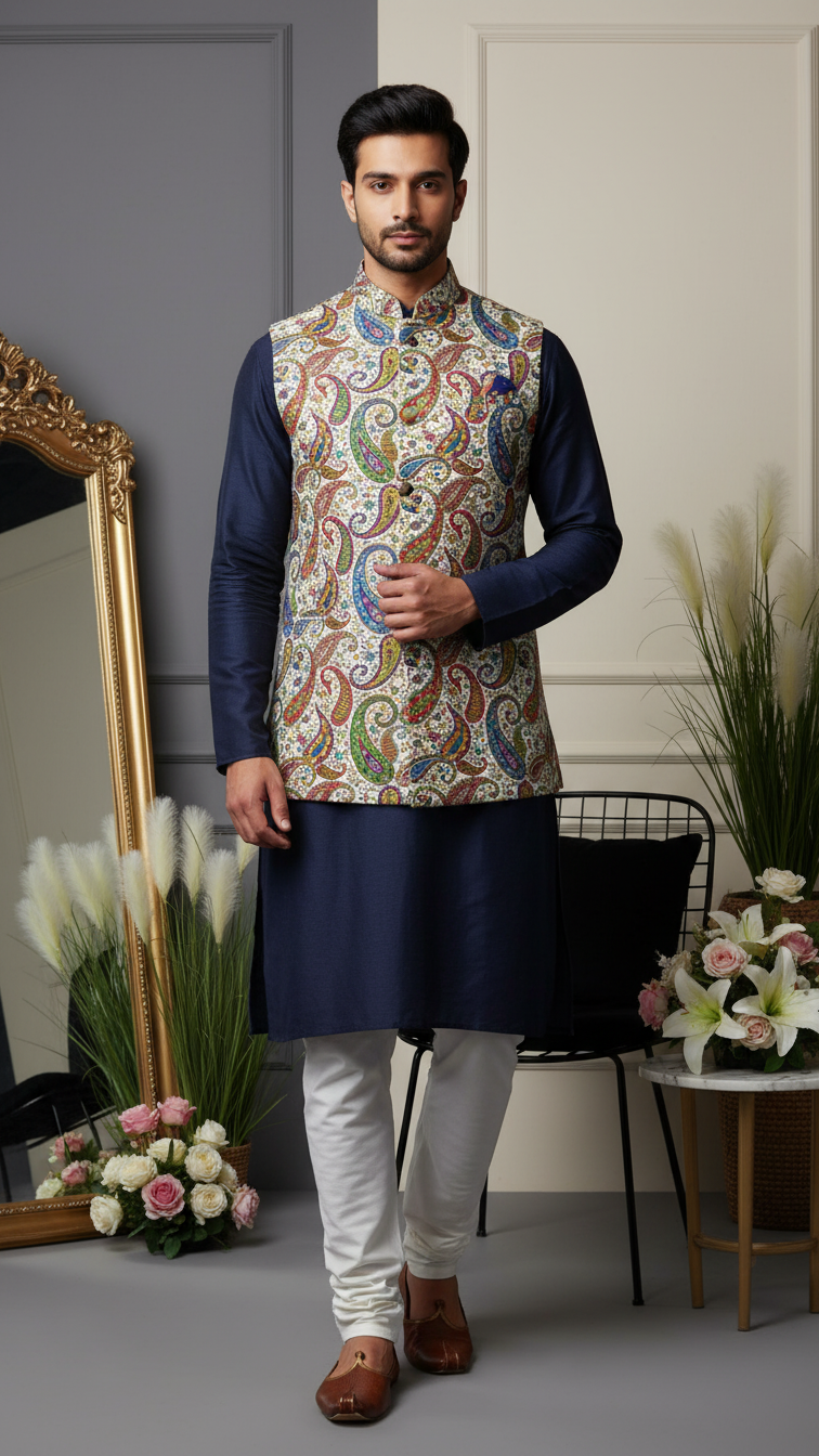 Embroidery Position Print Koti Only Fabric