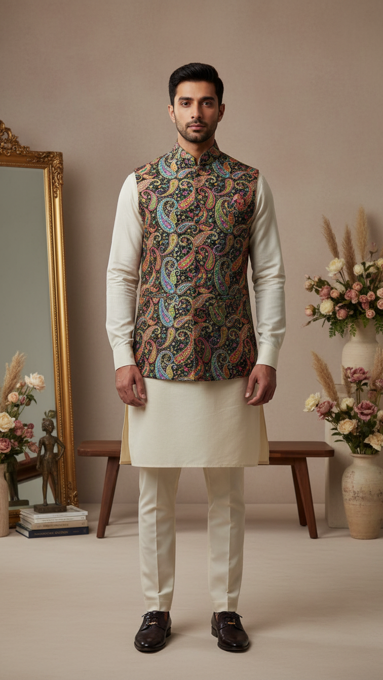 Embroidery Position Print Koti Only Fabric (Multicolor)