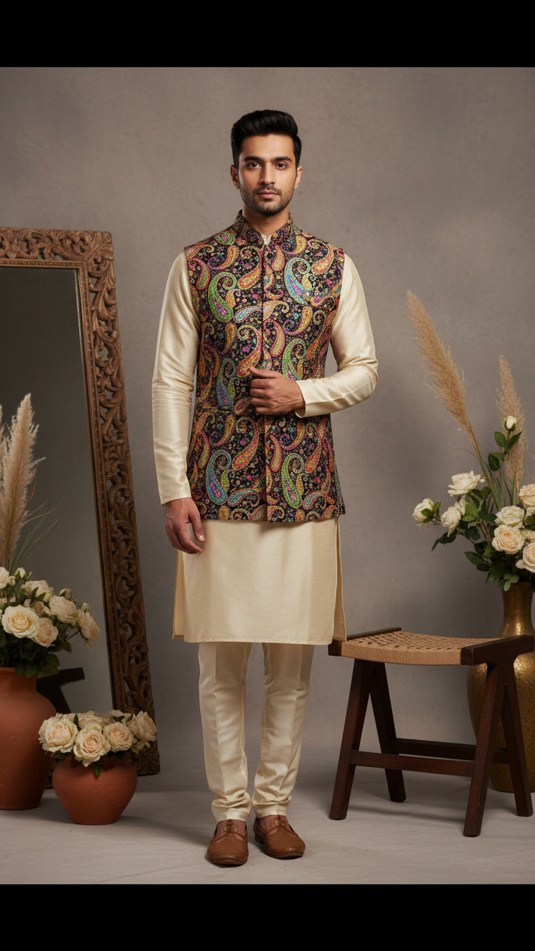 Embroidery Position Print Koti Only Fabric