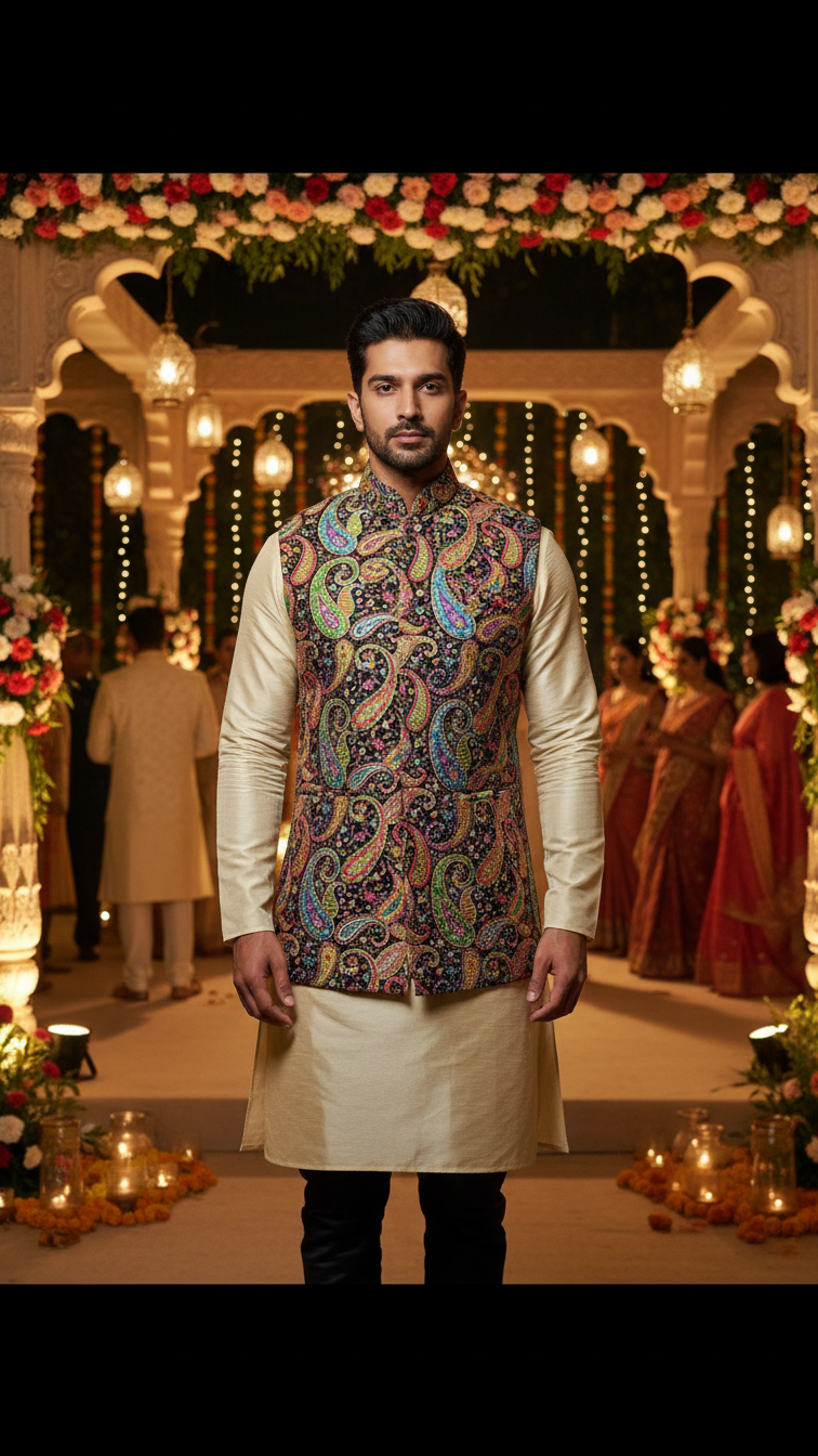 Embroidery Position Print Koti Only Fabric (Multicolor)