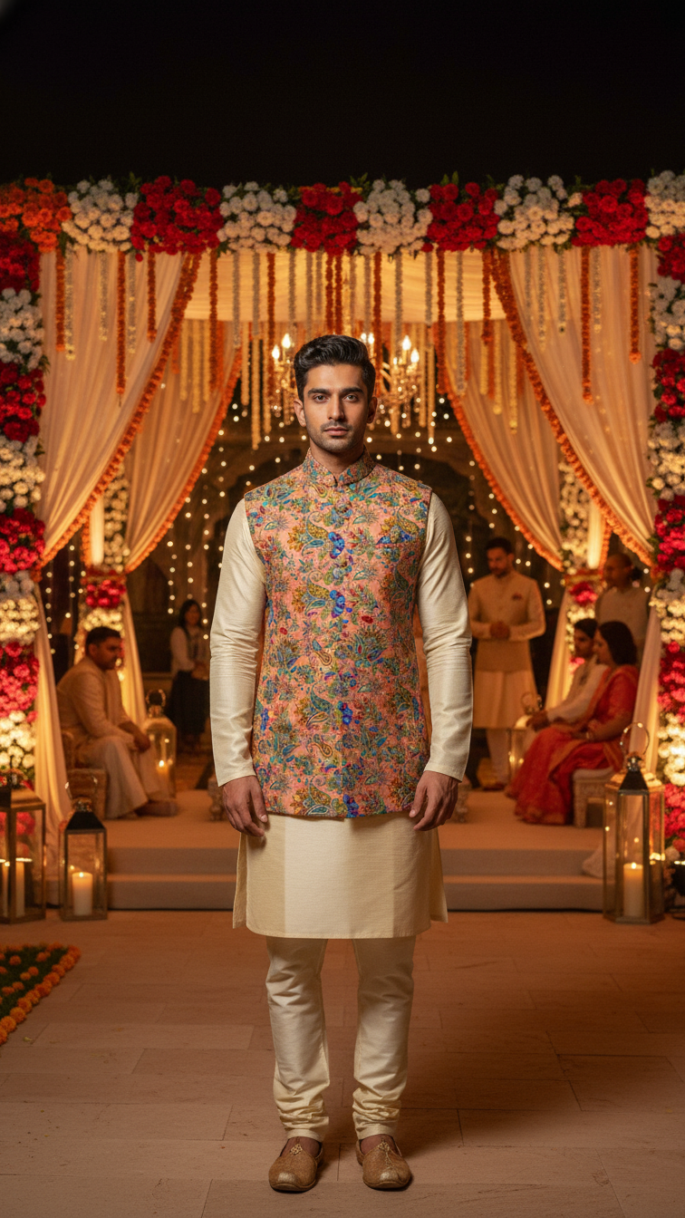 Embroidery Position Print Koti Only Fabric (Multicolor)