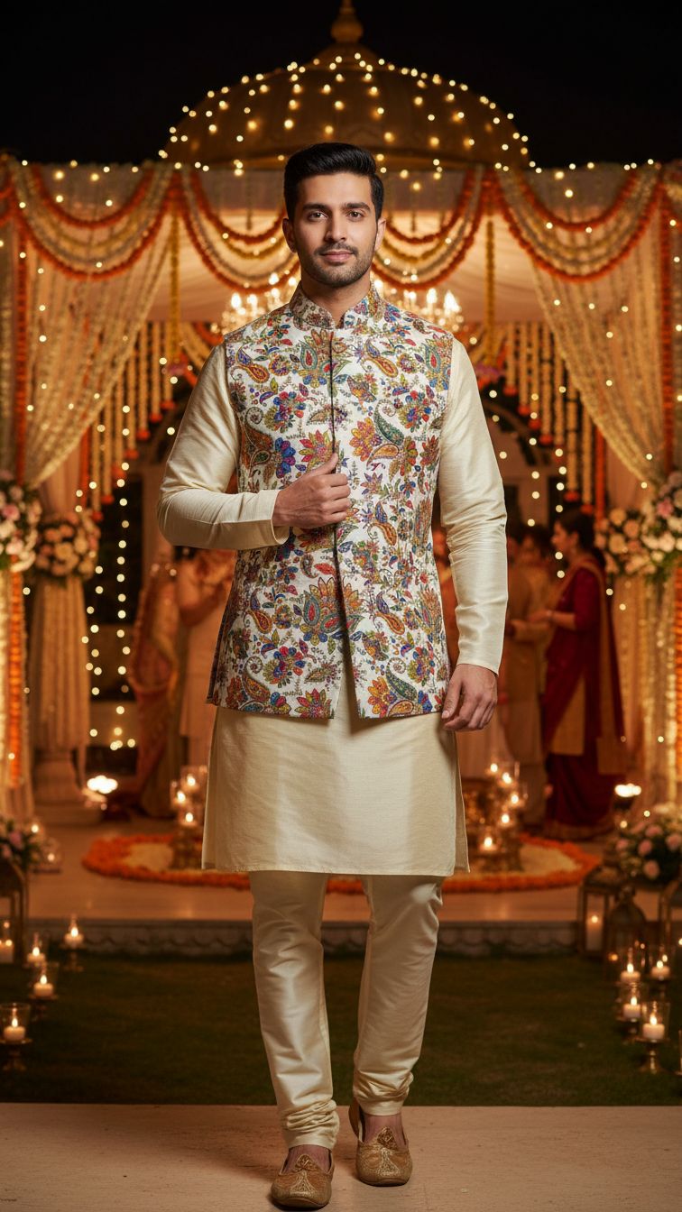 Embroidery Position Print Koti Only Fabric (Multicolor)