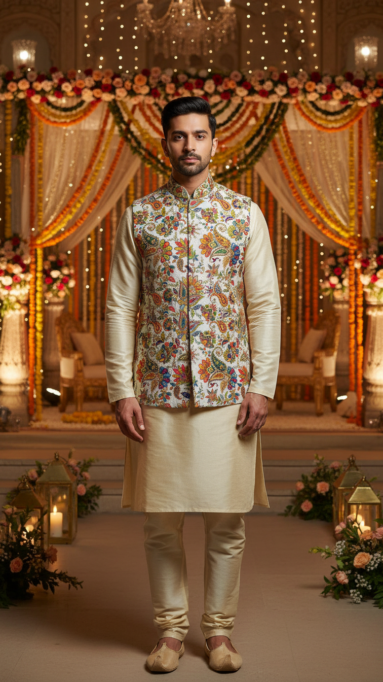 Embroidery Position Print Koti Only Fabric (Multicolor)