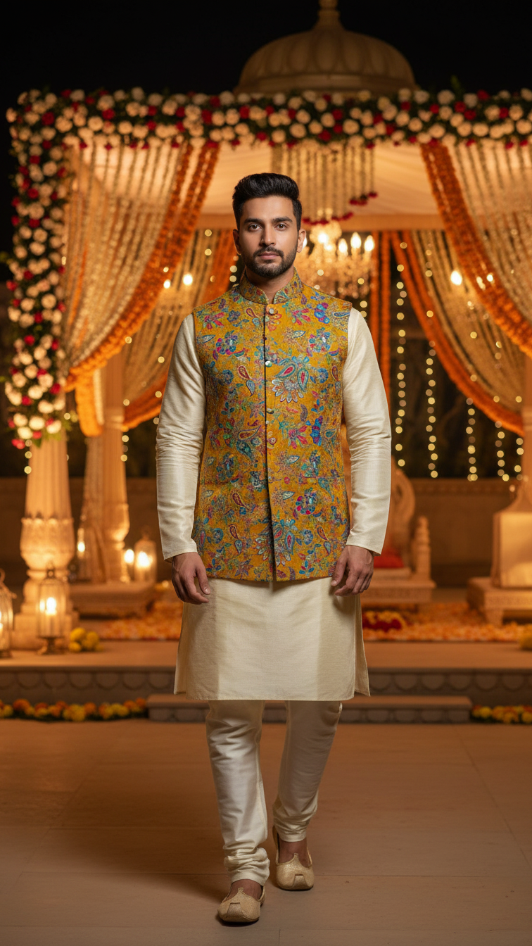 Embroidery Position Print Koti Only Fabric (Multicolor)