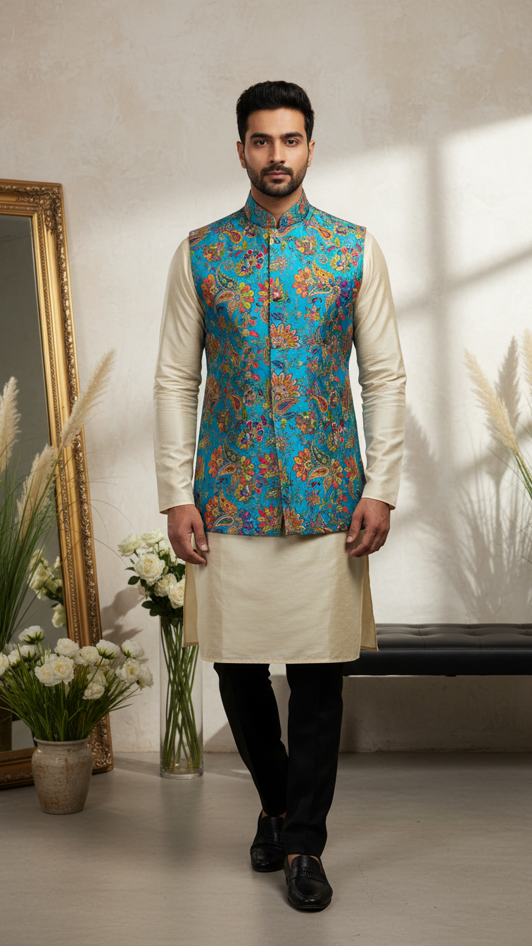 Embroidery Position Print Koti Only Fabric (Multicolor)