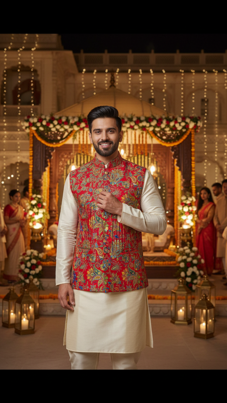 Embroidery Position Print Koti Only Fabric (Multicolor)