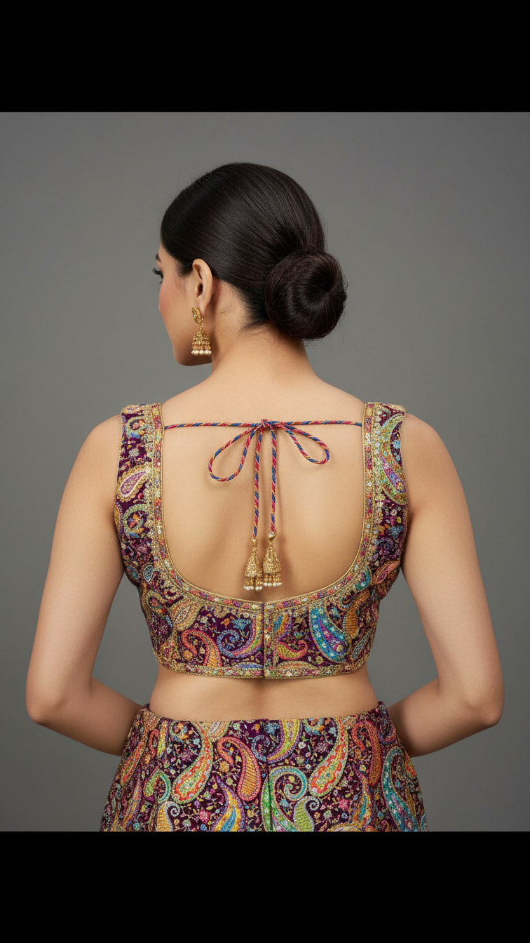 Wine colour Position Print Blouse Only Fabric