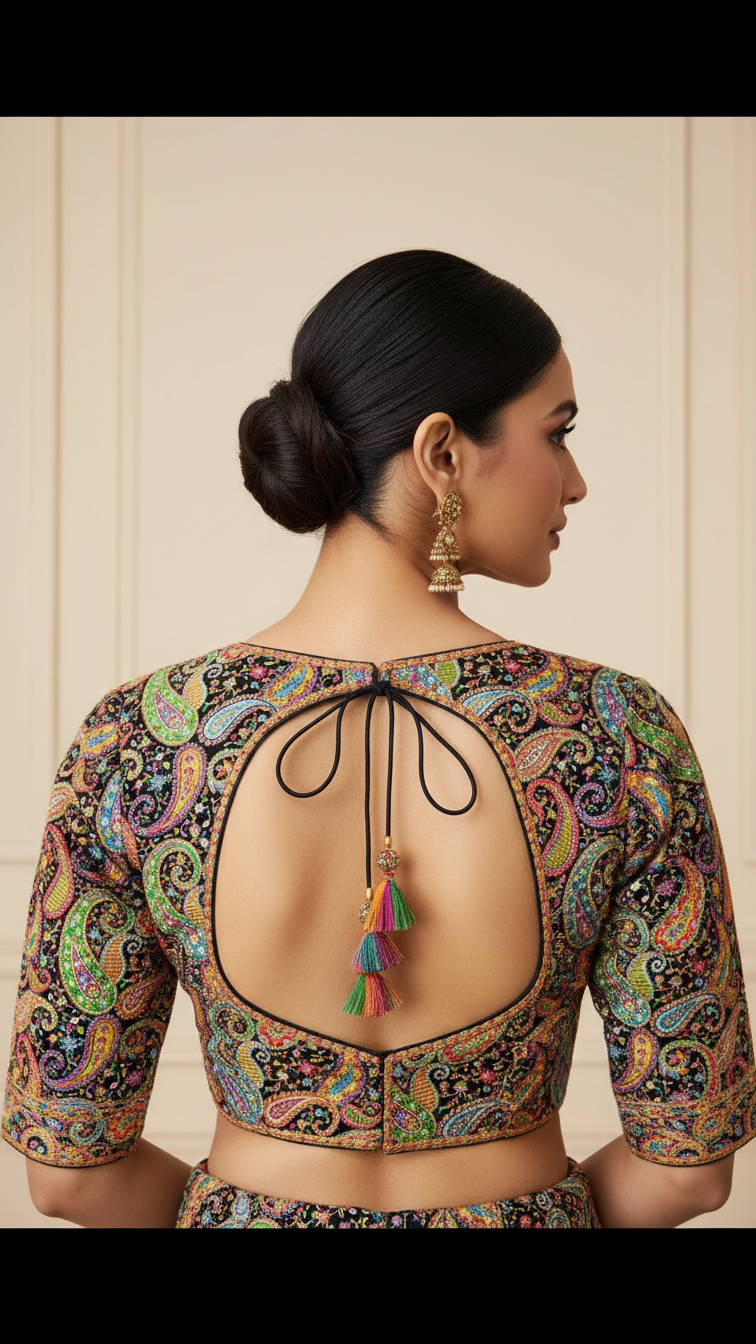 Royal Multicolour Position Print Blouse Only Fabric