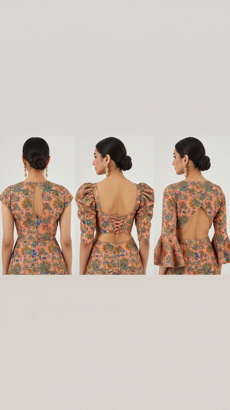 Women’s Multicolor Position Print Crepe Blouse Only Fabric