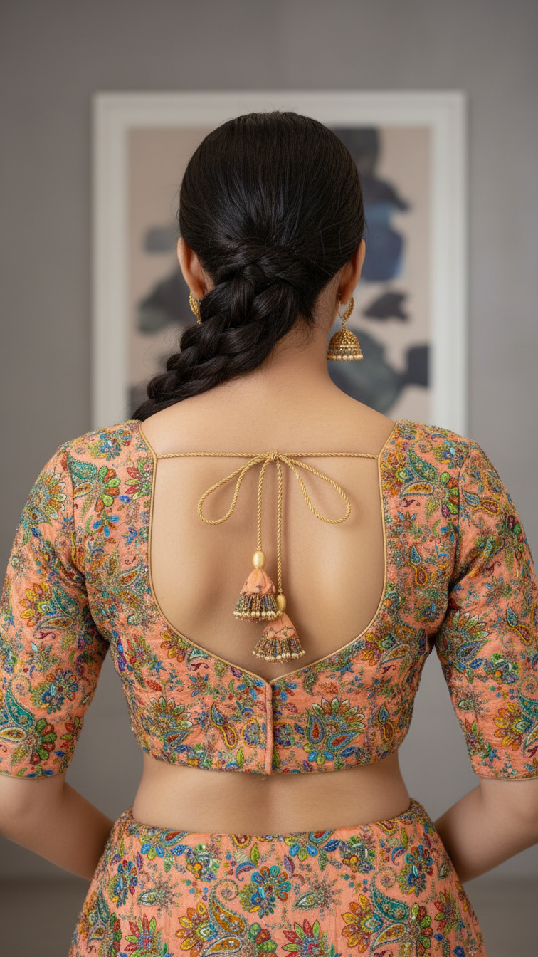 Women’s Multicolor Position Print Crepe Blouse Only Fabric