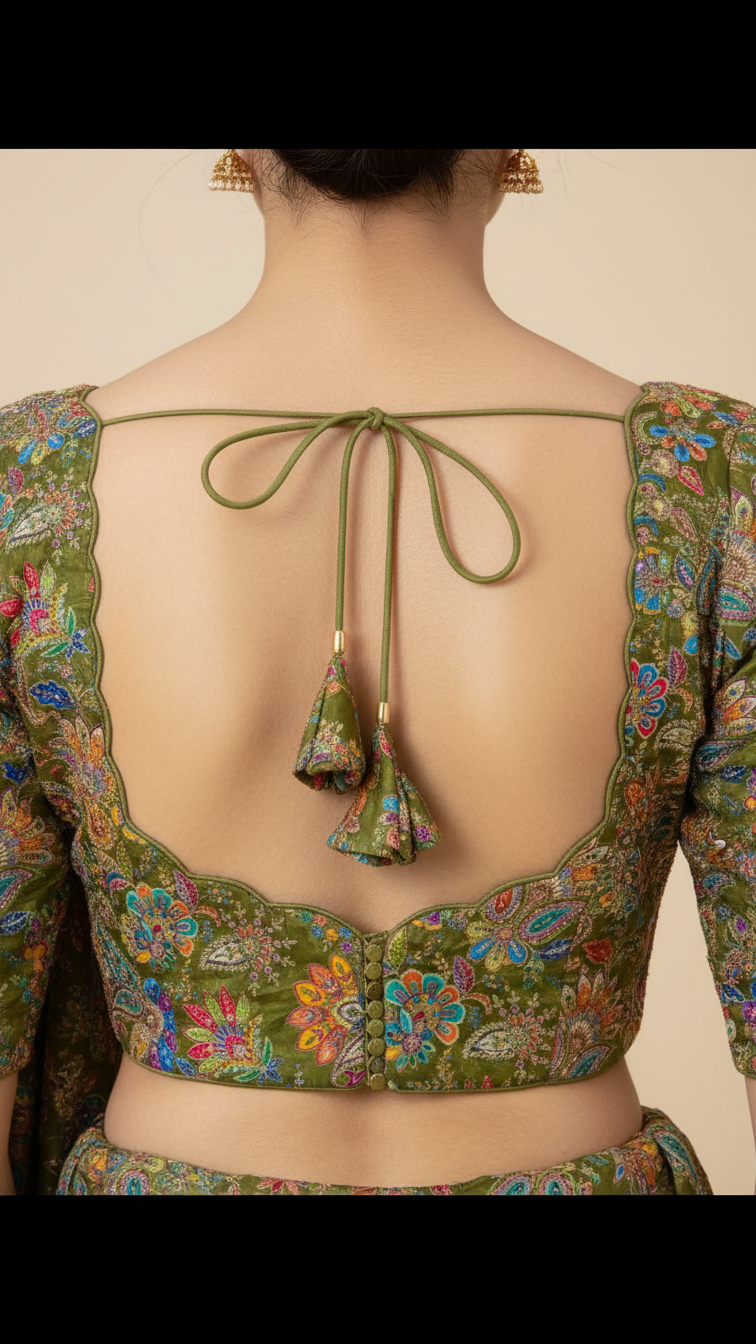 Women’s Multicolor Position Print Crepe Blouse Only Fabric