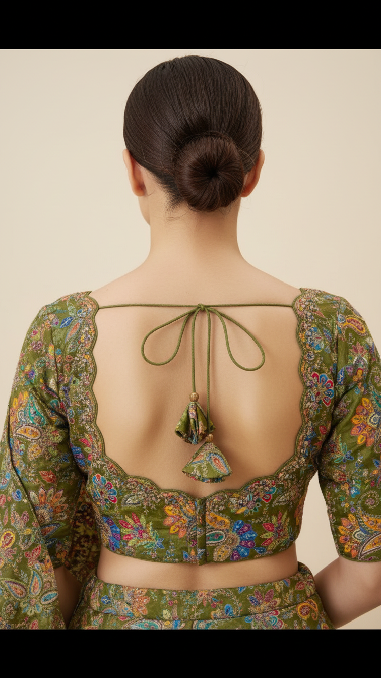 Women’s Multicolor Position Print Crepe Blouse Only Fabric