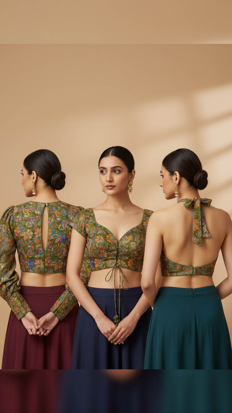 Women’s Multicolor Position Print Crepe Blouse Only Fabric