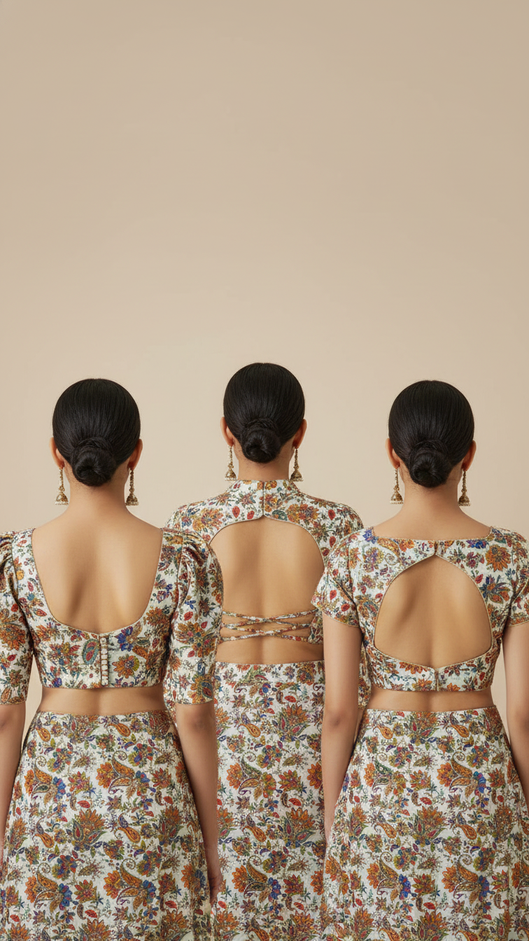 Women’s Multicolor Position Print Crepe Blouse Only Fabric (MultiColour)