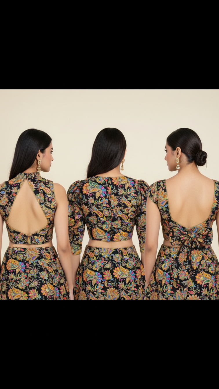 Women’s Multicolor Position Print Crepe Blouse Only Fabric