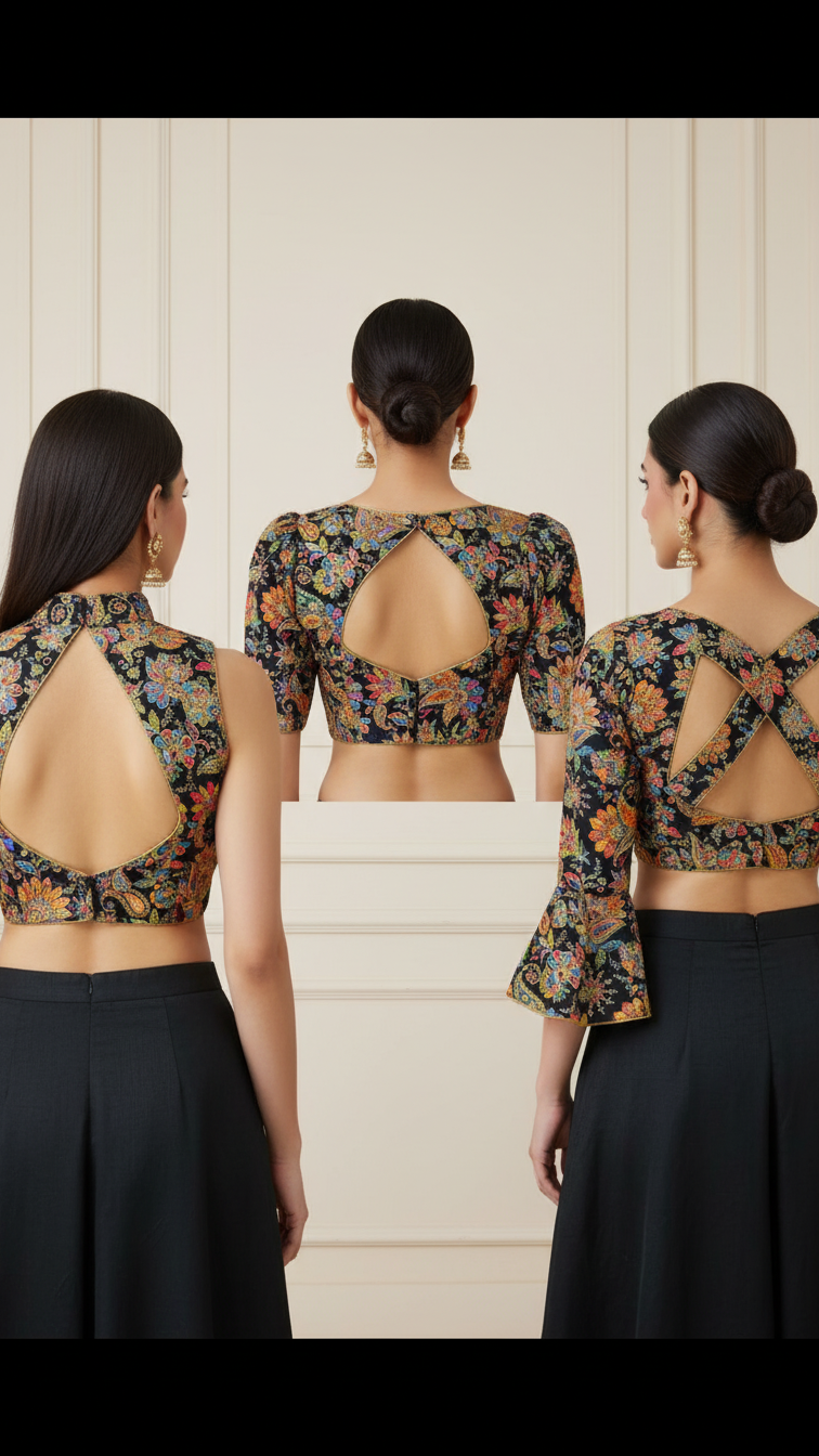 Women’s Multicolor Position Print Crepe Blouse Only Fabric