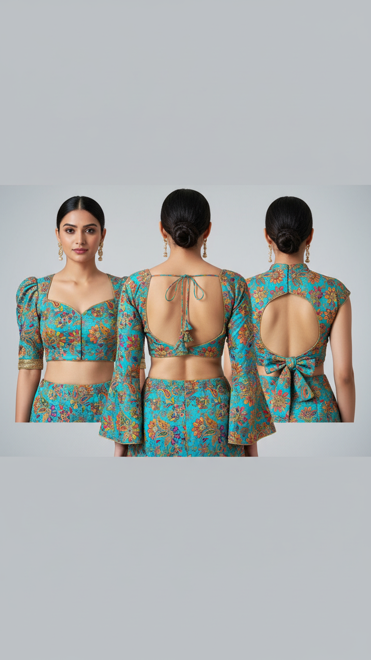 Women’s Multicolor Position Print Crepe Blouse Only Fabric