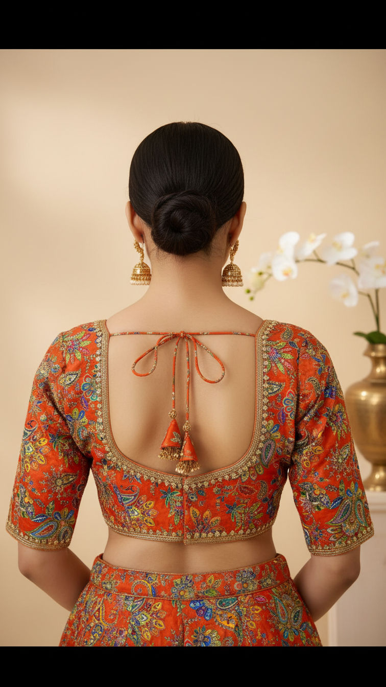Women’s Multicolor Position Print Crepe Blouse Only Fabric