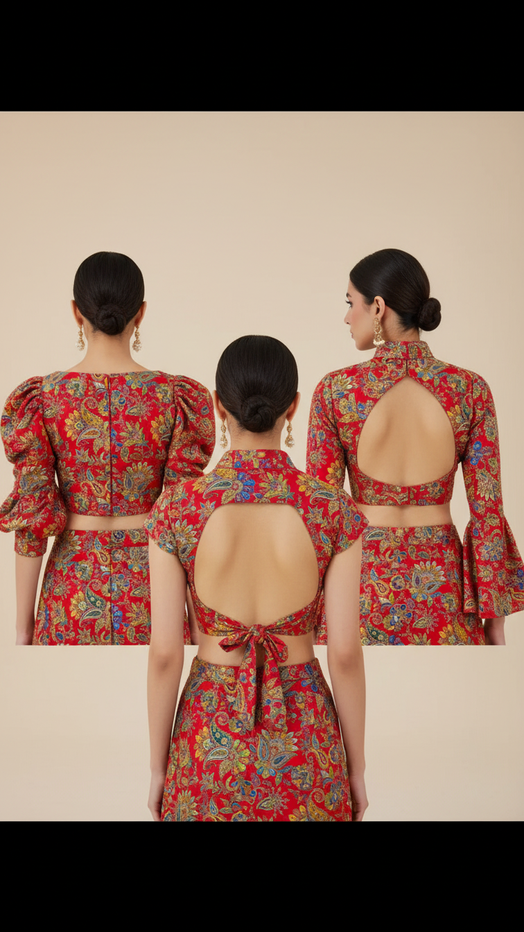 Women’s Multicolor Position Print Crepe Blouse Only Fabric