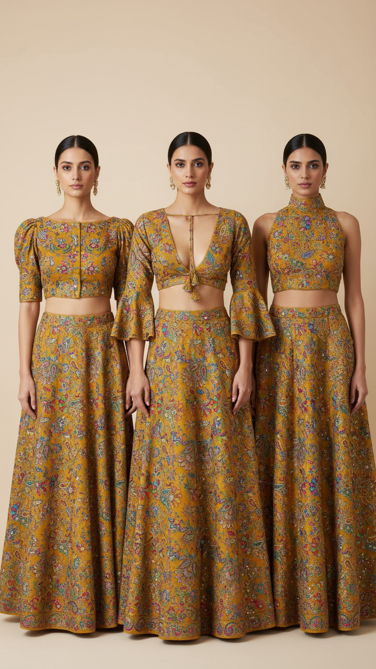 Women’s Multicolor Position Print Crepe Blouse Only Fabric