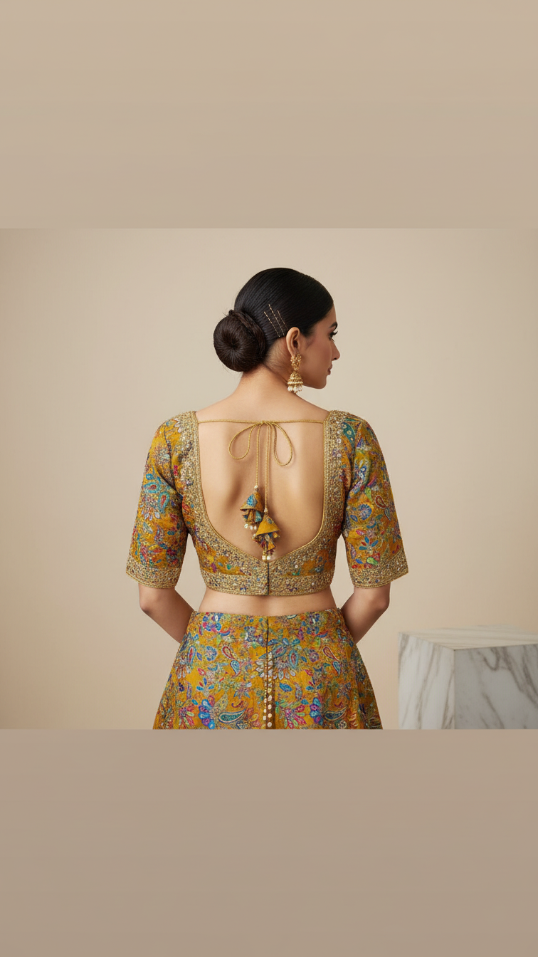 Women’s Multicolor Position Print Crepe Blouse Only Fabric