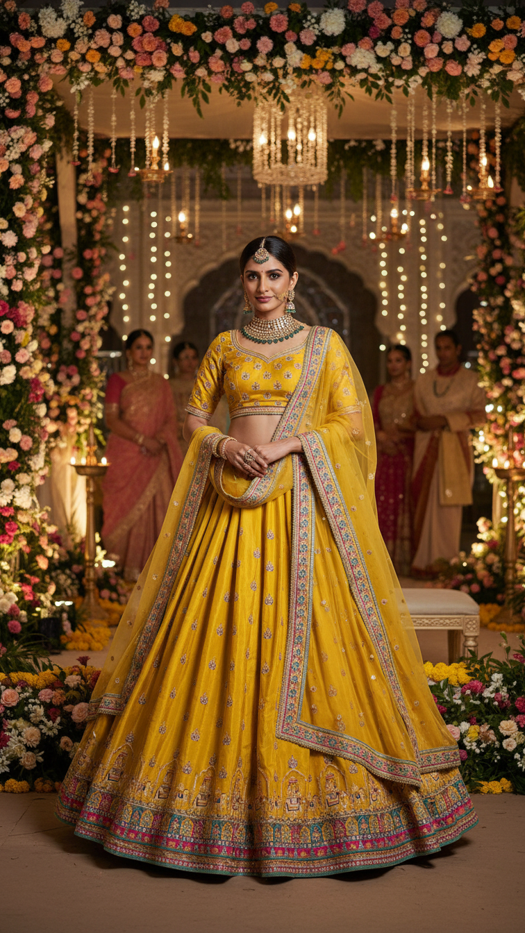 Crepe Beautiful Embroidery Lehenga Only Fabric