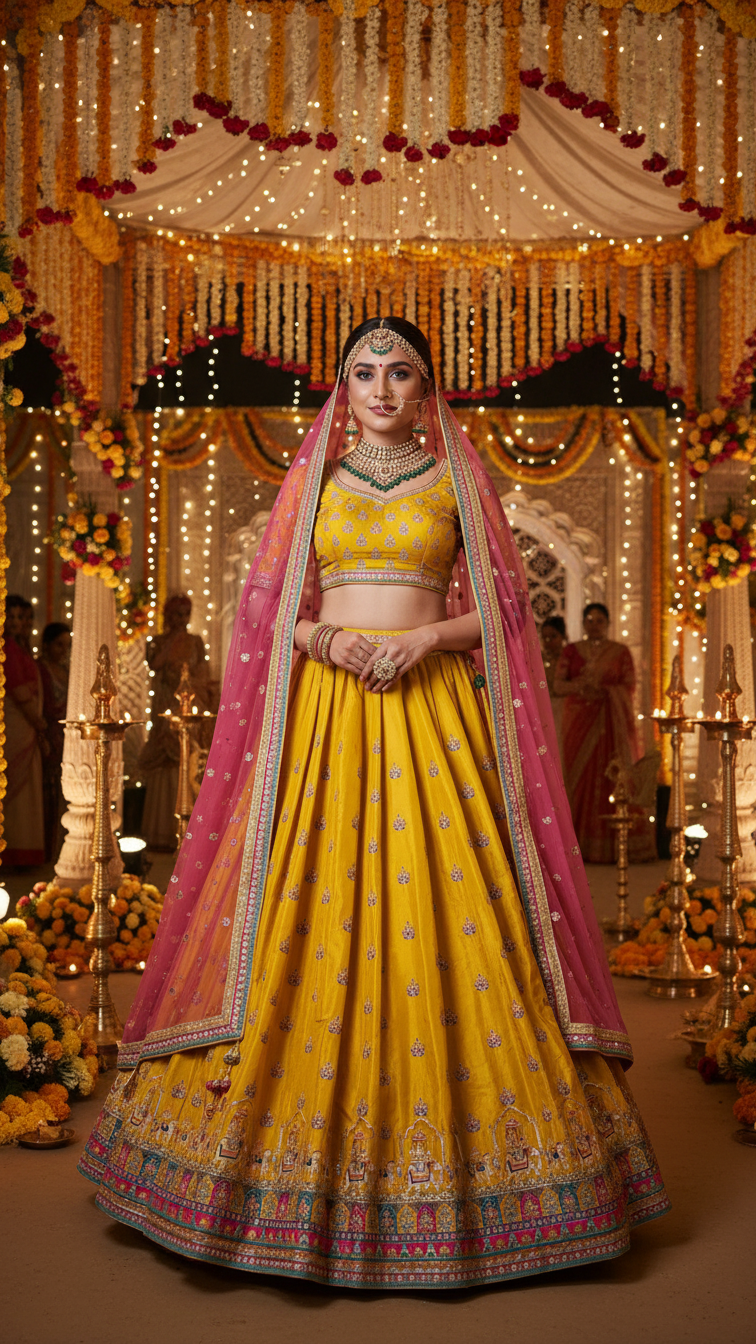 Crepe Beautiful Embroidery Lehenga Only Fabric