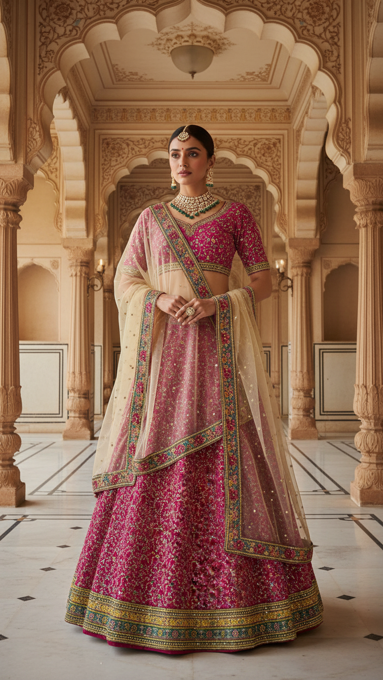 Rani Beautiful Embroidery Lehenga Only Fabric
