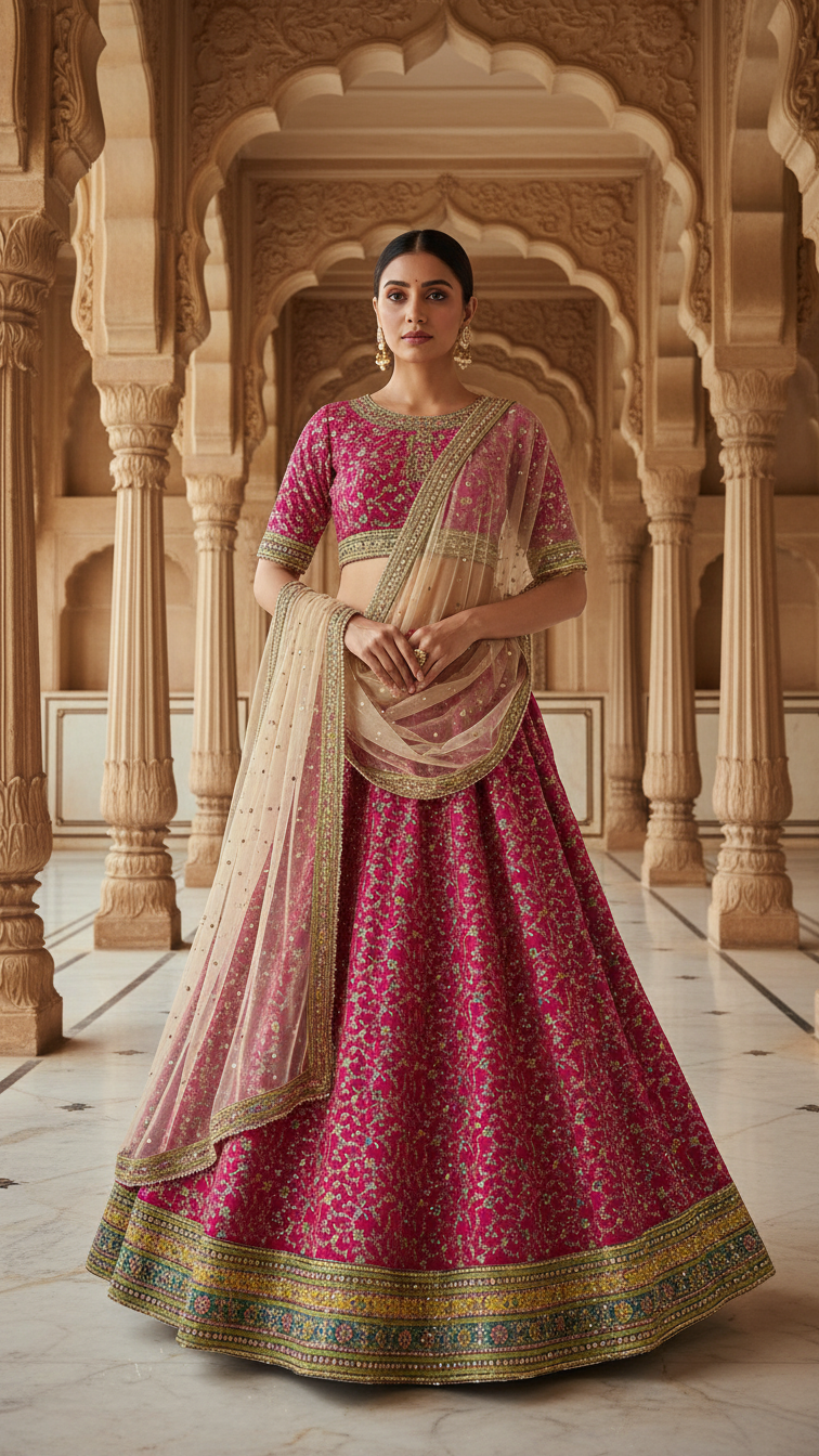Rani Beautiful Embroidery Lehenga Only Fabric
