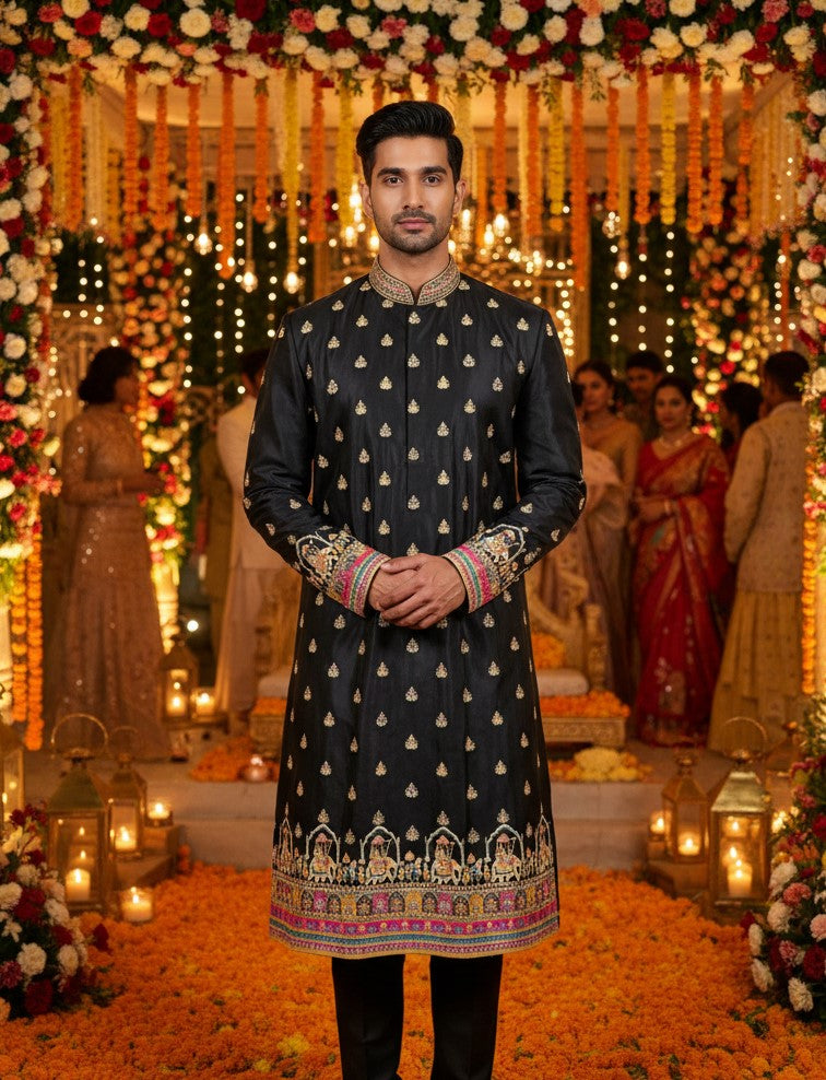 Position Print Embroidered Designer Kurta Only Fabric