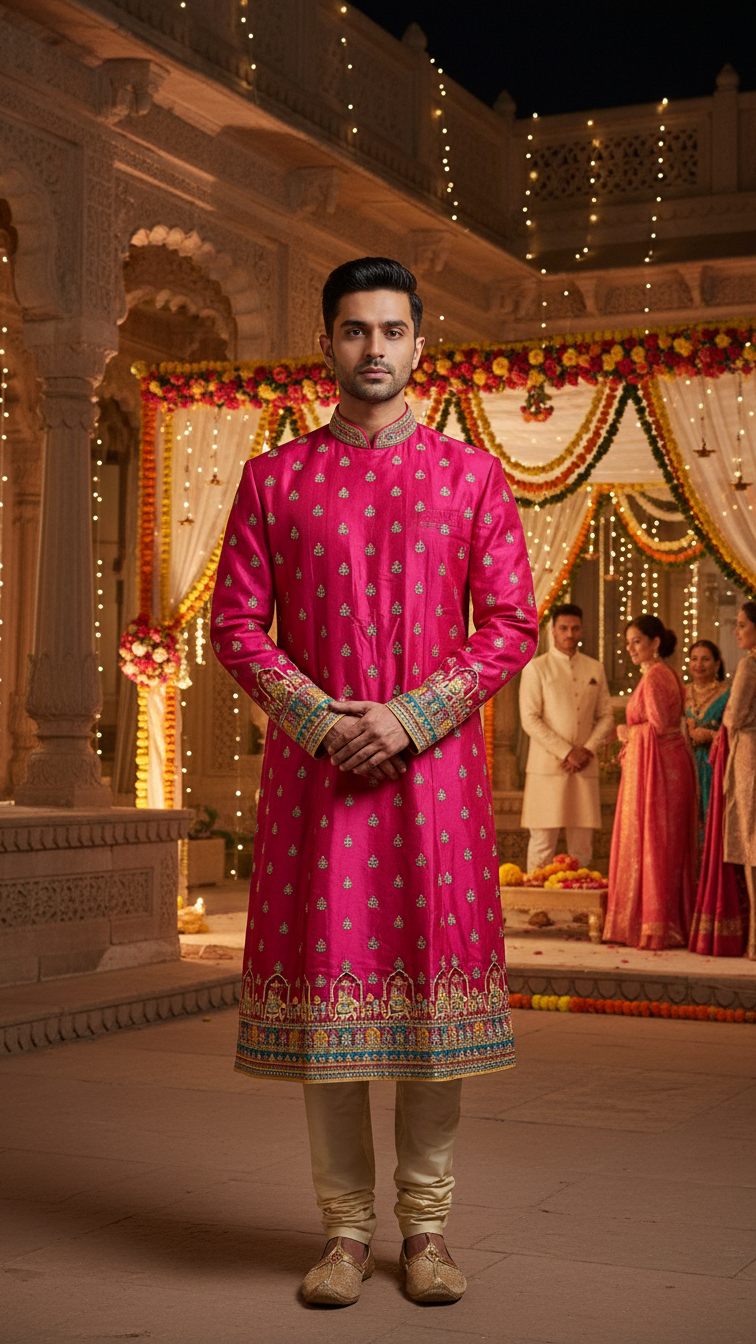 Position Print Embroidered Designer Kurta Only Fabric