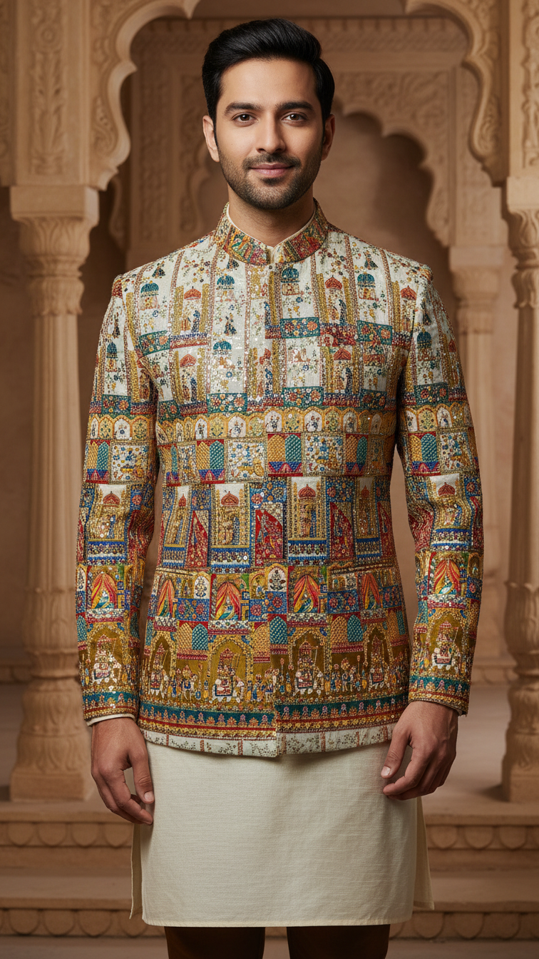 Embroidery Casual Koti Only Fabric