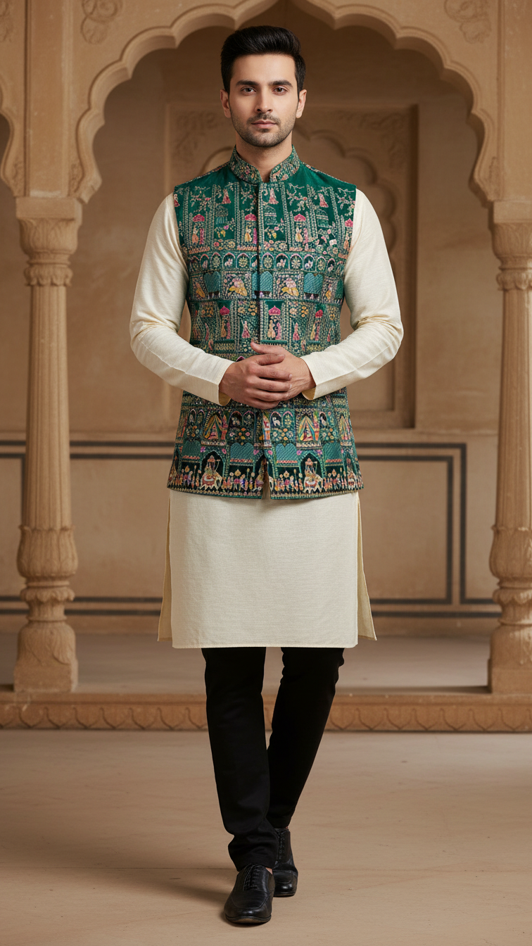 Embroidery Casual Koti Only Fabric