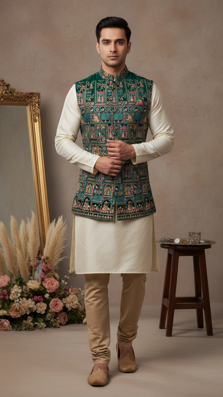 Embroidery Casual Koti Only Fabric