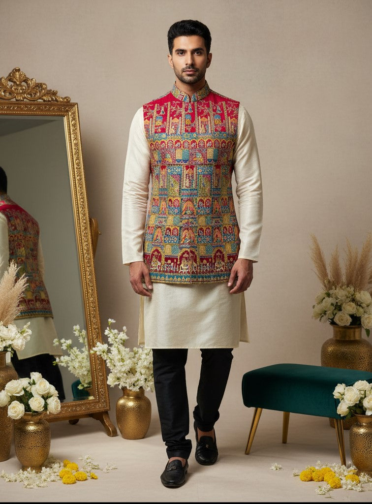 Embroidery Casual Koti Only Fabric