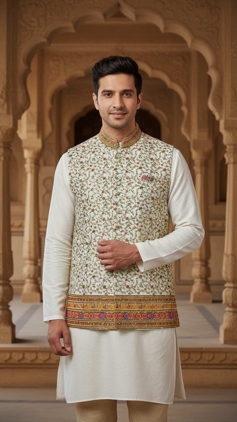 Position Print Casual Koti Only Fabric