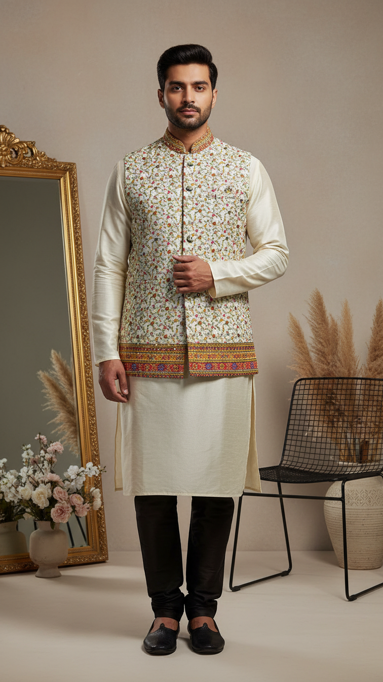 Position Print Casual Koti Only Fabric