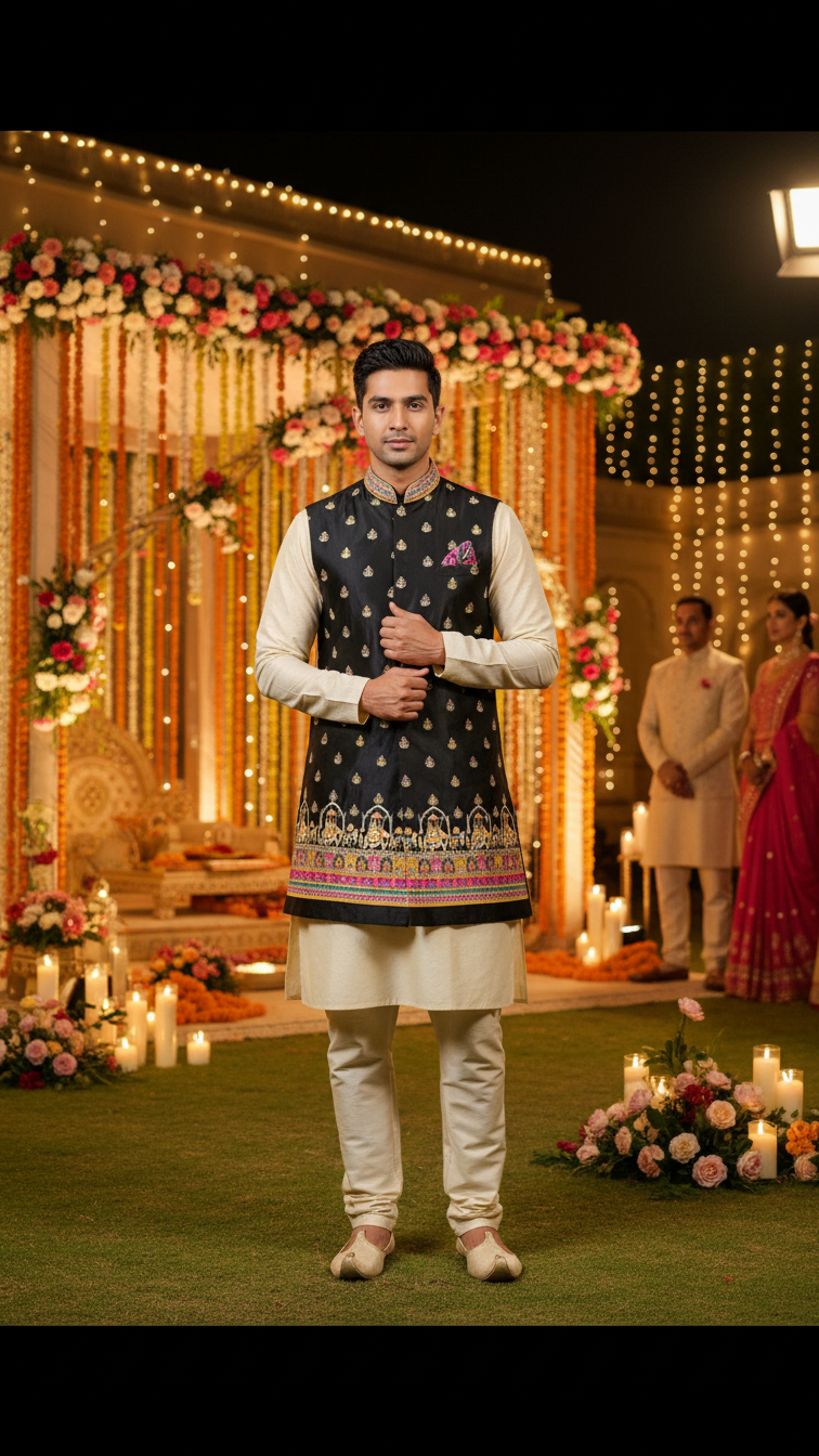 Embroidery Fabric Casual Koti Only Fabric (Multicolour)