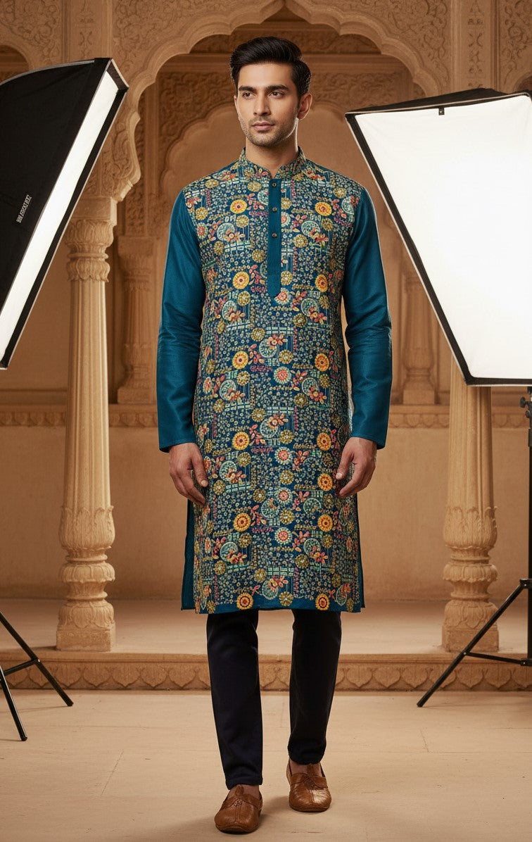 Men's Embroidery Kurta Only Fabric