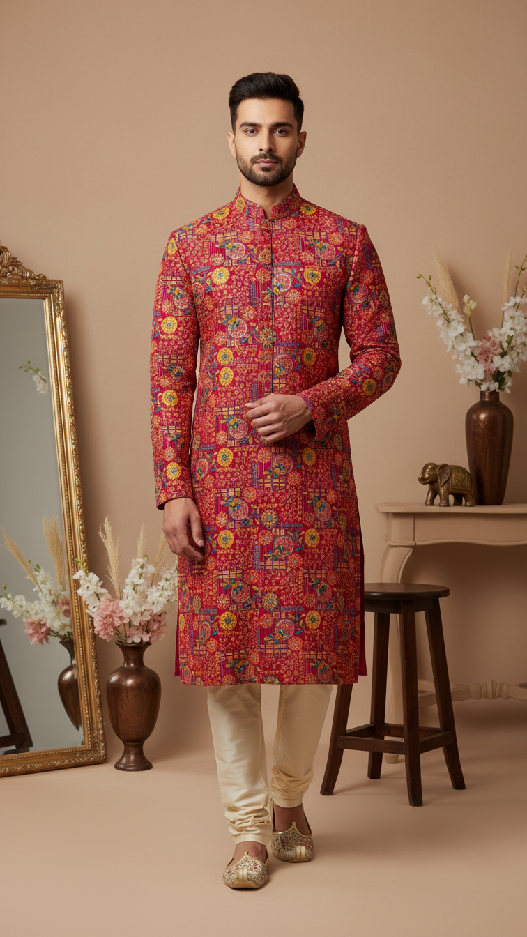 Men's Embroidery Kurta Only Fabric