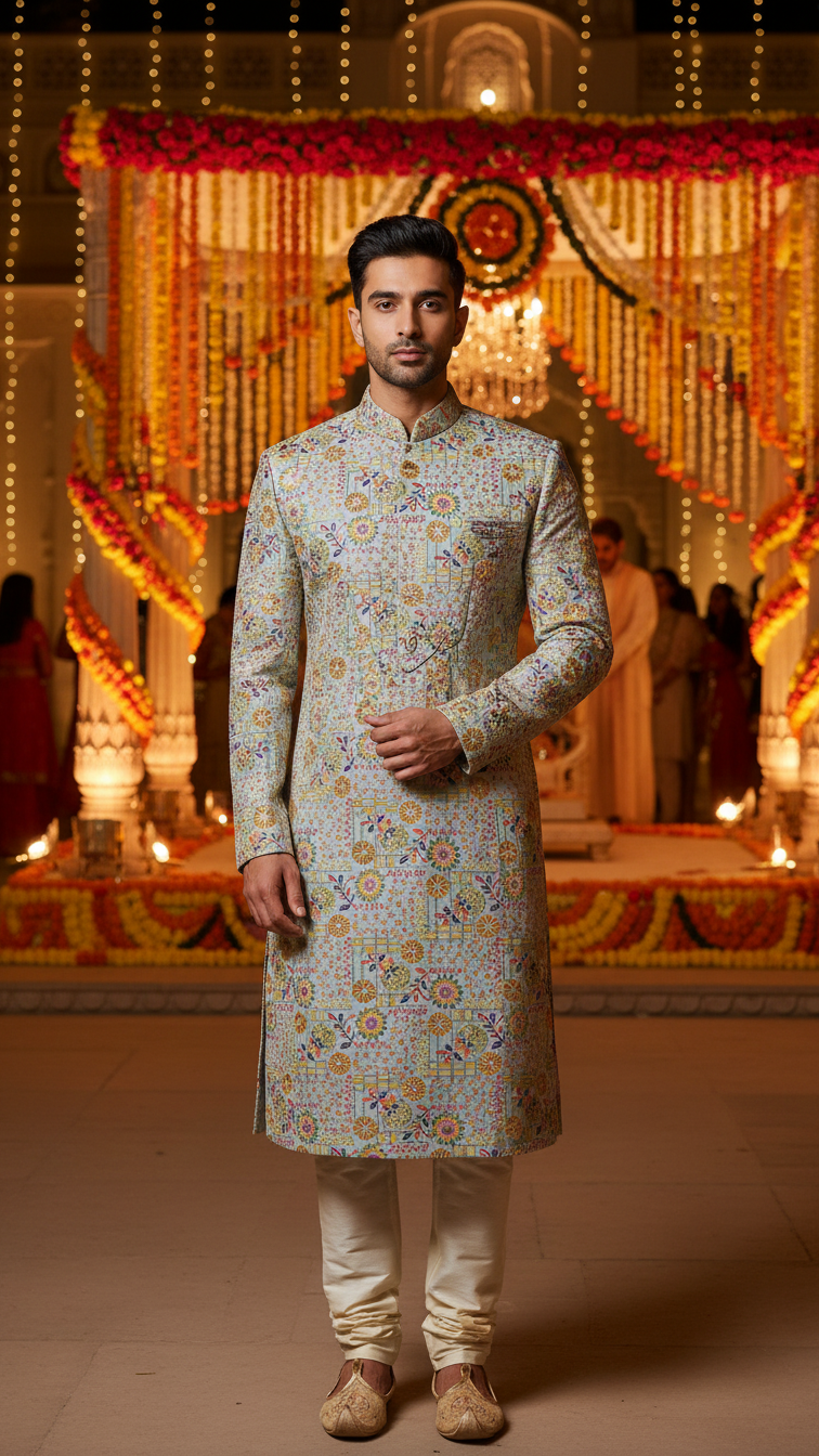 Men's Embroidery Kurta Only Fabric