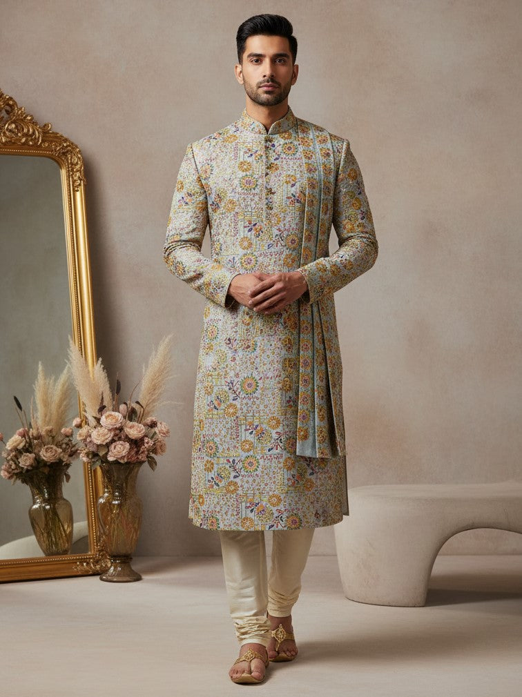 Men's Embroidery Kurta Only Fabric