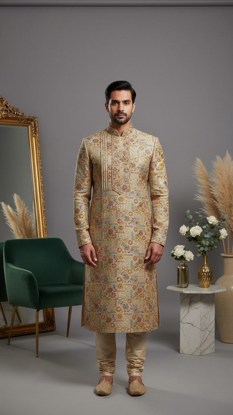 Men's Embroidery Kurta Only Fabric