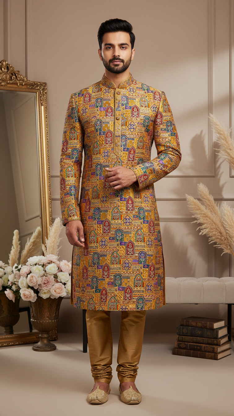 Embroidered With Sequins Kurta Only Fabric