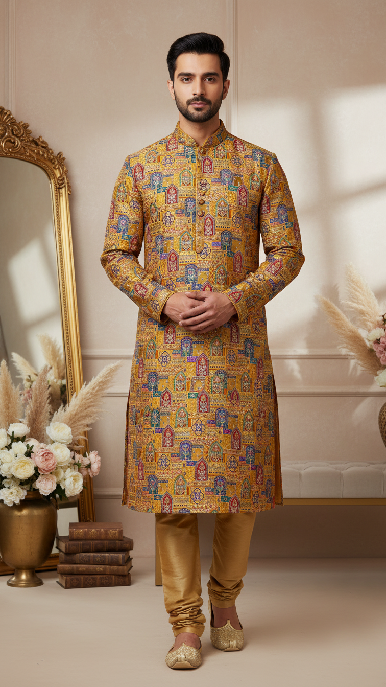 Embroidered With Sequins Kurta Only Fabric